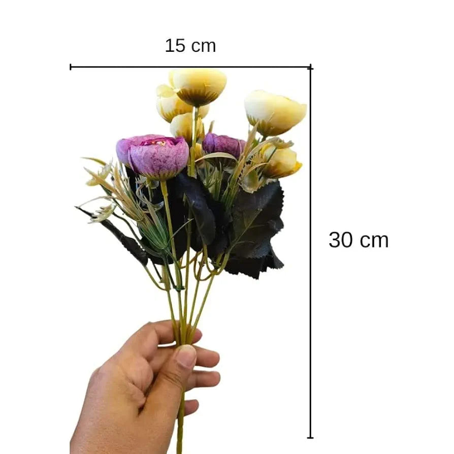 SATYAM KRAFT 2 Pcs Artificial Rose Flower Sticks | Decorative Items for Home Decor, Room, Living Room, Table Centerpiece, Balcony, Office | Perfect for Wedding, Birthday, Enagagement